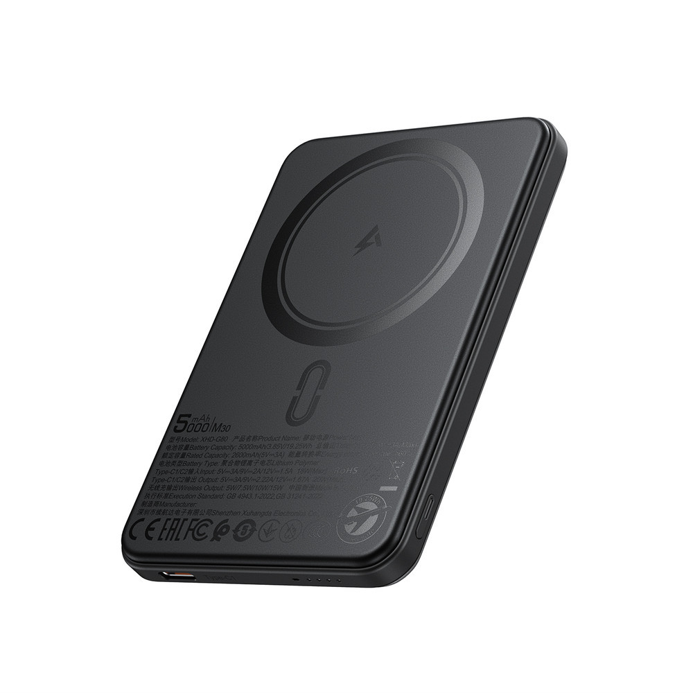 Павербанк 5000 mAh ACEFAST M30-5000 PD20W швидка зарядка магнітний кабель у комплекті чорний power bank повербанк Одеса - фото 4