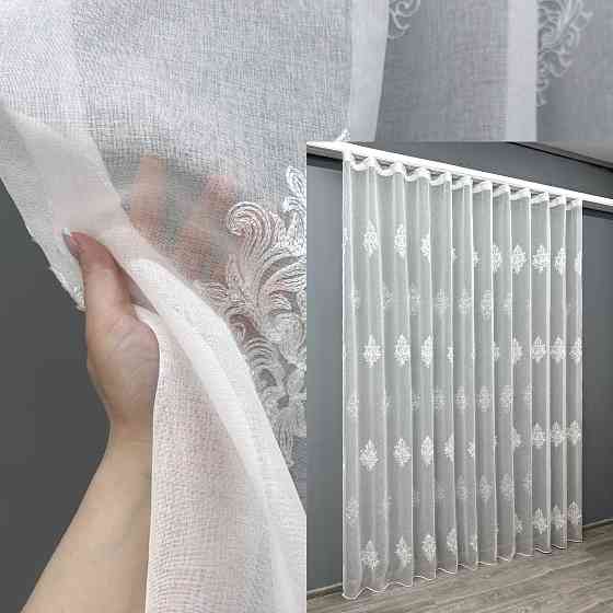 Тюль VR-Textil 1677т Батист с вышивкой Белый 300х270 см (42-0676) Киев