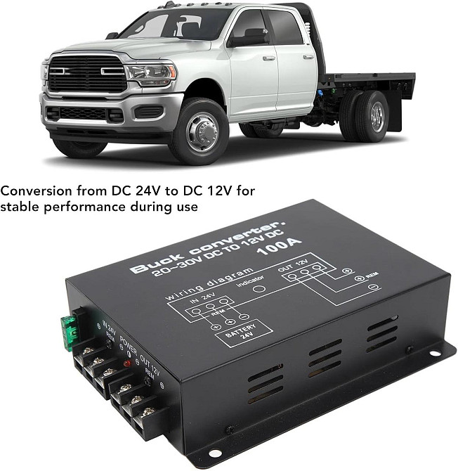 Перетворювач автомобільної напруги DC24-12 100A Вінниця - фото 7