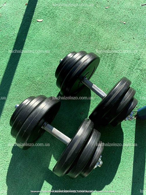 Гантелі набірні 2 по 20 кг з ABS покриттям хром грифи Гантелі, гирі, штанги і диски бітумні Київ - фото 7