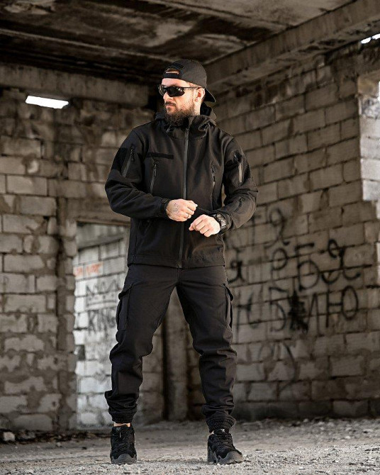 Тактический костюм софтшел BANDIT черный  ВТ7955 Одесса - изображение 1