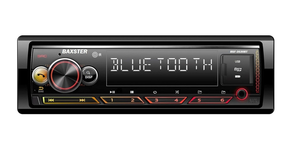 Автомагнітола 1DIN BAXSTER BSF-3530BT (Bluetooth/2USB/MicroSD/AUX/FM) RGB + пульт Харків - фото 1