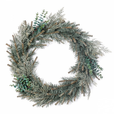 Украшение декоративное YES! Fun венок Буковель 50 см голубой (904447) Винница - изображение 1