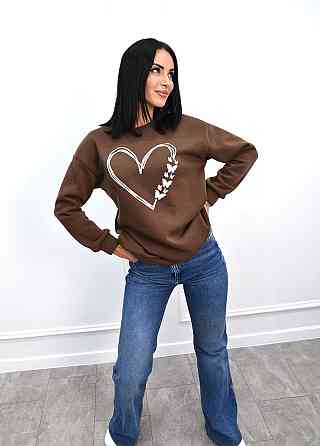 Утеплений світшот з принтом "Heart" оптом | Норма і батал Київ