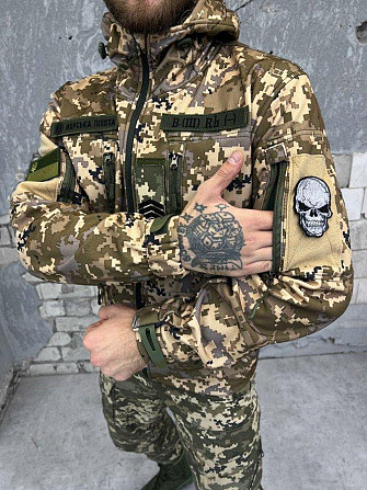 Тактическая куртка SoftShell софтшел пиксель легкая XXL Киев - изображение 10