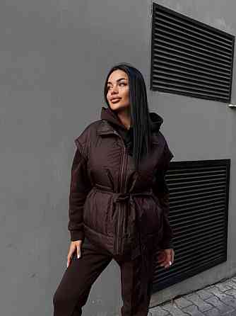 Женский теплый костюм тройка (жилетка+штаны+худи) Одесса