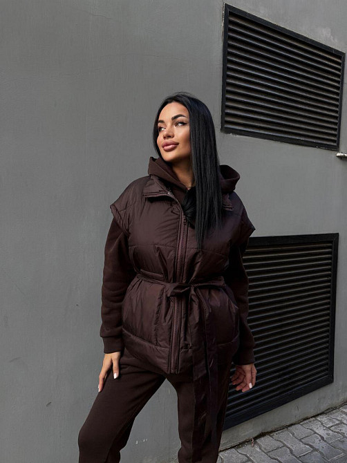 Женский теплый костюм тройка (жилетка+штаны+худи) Одесса - изображение 1