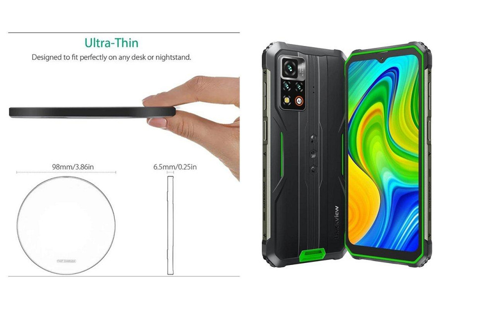 Бездротовий зарядний пристрій Copper до 30W для Blackview BV9800 Pro, USB-C, LED Київ - фото 3