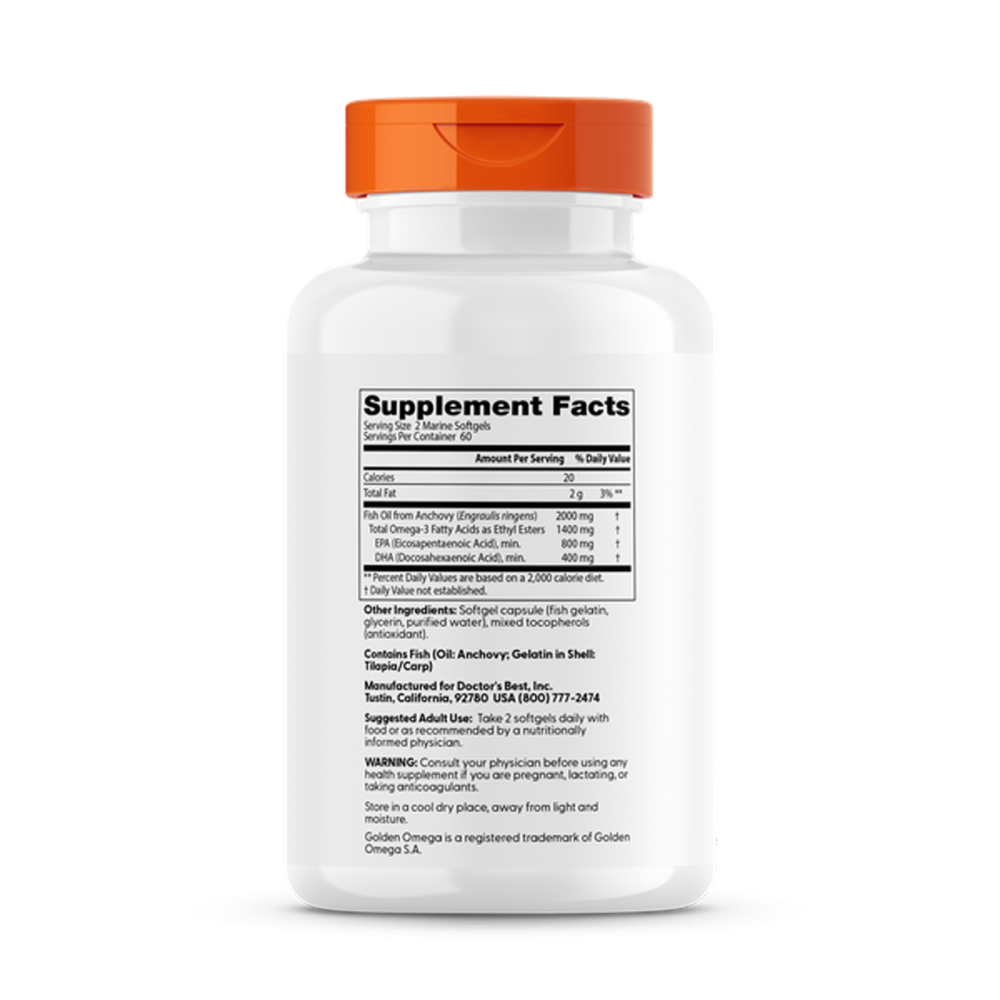 Риб'ячий жир омега-3 Doctor's Best  Purified & Clear Omega 3 Fish Oil with Goldenomega 120 капс Київ - фото 2