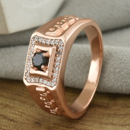 Печатка Xuping 11597 черные фианиты, позолота РО, ширина11 мм, размер 20, вес 4,6 г, мужская Киев