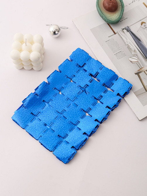 Дождик для фотозоны кубиками с голограммой 2 м на 1 м синий Киев - изображение 2