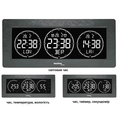 Настольные часы Technoline WT458 Black (DAS302480) Винница - изображение 4