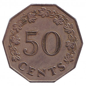 Монета у 50 центів. 1972 рік, Мальта.(АТ) Полтава - фото 1