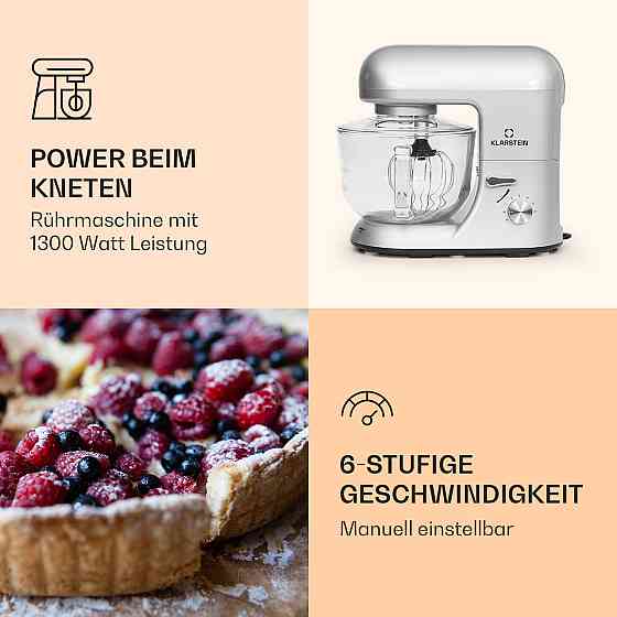 Кухонний комбайн Bella Argentea 2G 1300 Вт, 5 літрів, гак для замішування (Німеччина, читати опис) Рівне