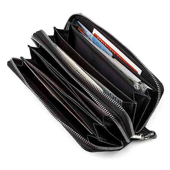 Кошелек женский ST Leather 18446 (ST238-2) две молнии Черный Киев