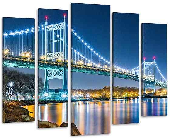 Модульна картина Міст Місто Art-323_5 ( 80х118см ) Київ