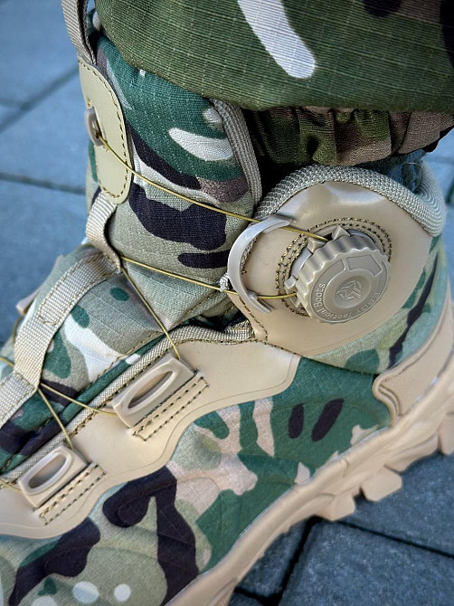 Чоловічі мультикам тактичні демісезонні черевики з автошнурком, міцне військове взуття весна-осінь Львів - фото 7