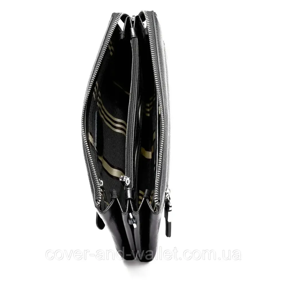 Солидный мужской клатч из натуральной кожи на молнии Marco Coverna MC 8739-3 Black Киев - изображение 18