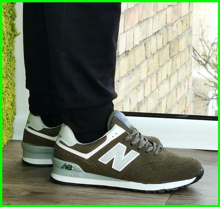 Кроссовки New Balance 574 Хаки Замшевые Мужские Зелёные Нью Баланс (размеры: 42,43,44,46) - 63-7 Днепр - изображение 4