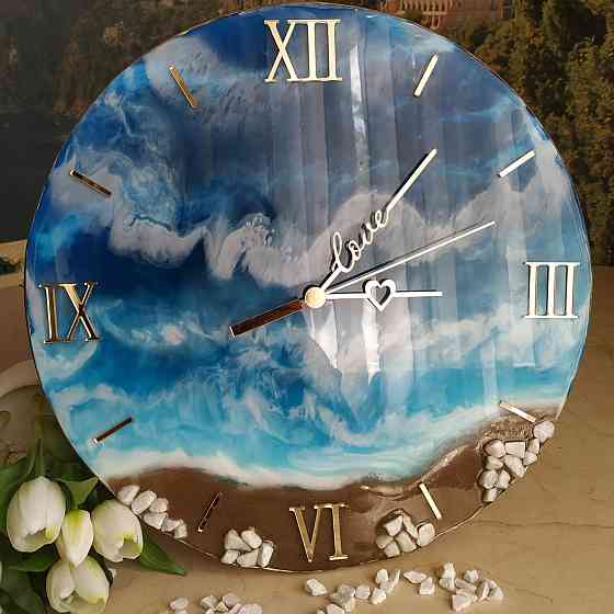 Часы настенные 40 см из эпоксидной смолы ручной работы Днепр