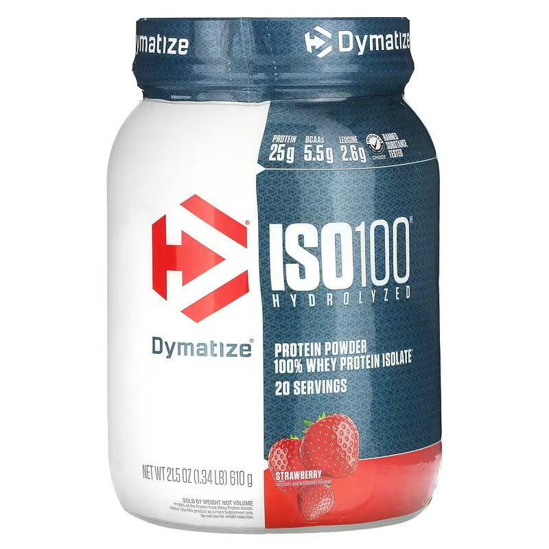 Ізолят сироваткового протеїну Dymatize nutrition ISO 100 610 г, Strawberry Луцьк - фото 1