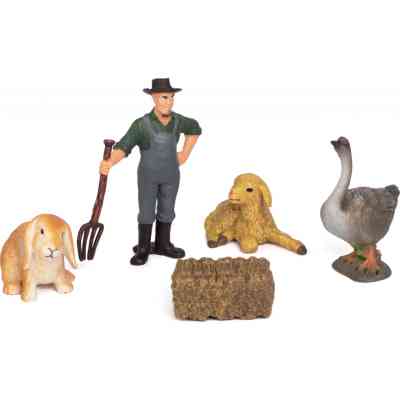 Фигурка Kids Team набор Ферма фермер, гусыня, кролик, ягнёнок (Q9899-T7_4) Винница