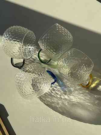 Кухоль чашка Olens "Леденець" 450 мл 8030-257 прозорий із жовтою ручкою Київ