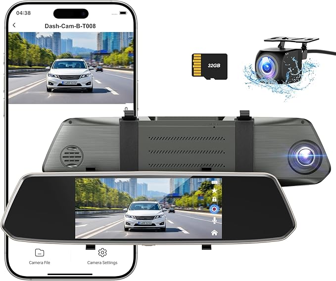Відеореєстратор-дзеркало CHORTAU B-T008: 7" Touch Screen, Full HD 1080P, кут 170°, Паркувальна система та G-сенсор Київ - фото 2