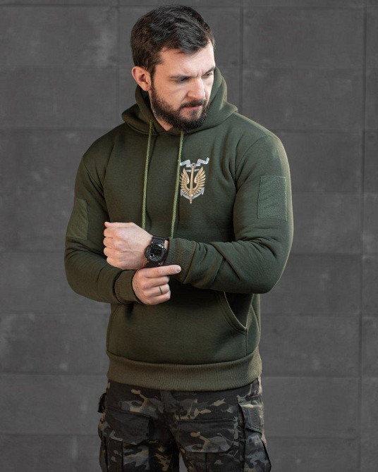 Худи CELEO на флисе  Вірний завжди олива ВТ7987 Одесса - изображение 3