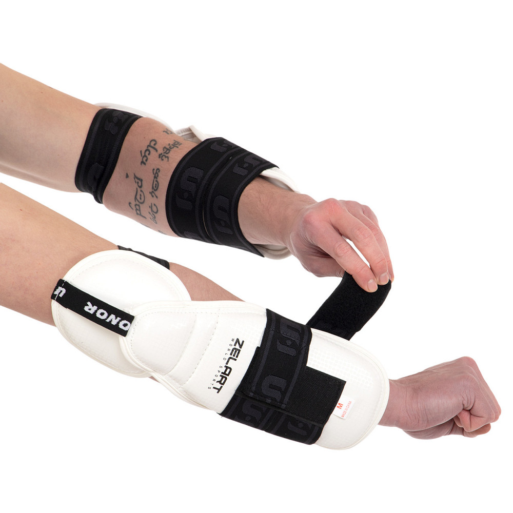 Защита предплечья и локтя для тхэквондо Zelart BO-0396 размер S-M белый Защита для боевых искусств Киев - изображение 8