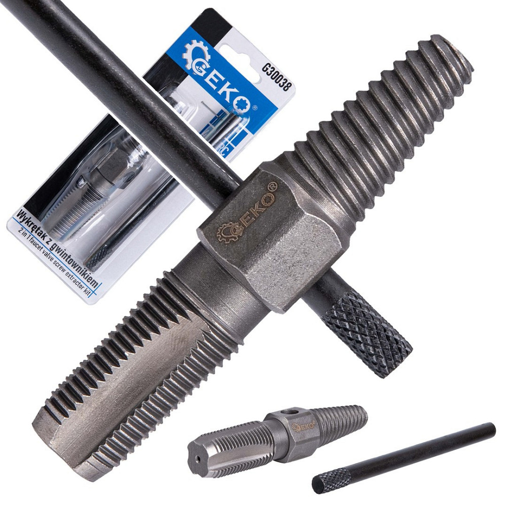 Екстрактор сантехнічний з мітчиком"GeKo"1/2"для видалення зламаних водопровідних з'єднань і відновлення різьби Київ - фото 1