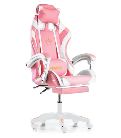 Крісло геймерське G1136 рожеве з підставкою для ніг Київ