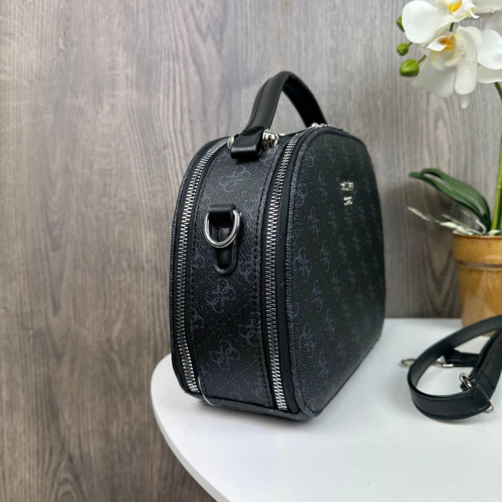Каркасна жіноча сумка стиль Guess чорна, сумочка на плече Гесс ( 27992 ) Харків - фото 2