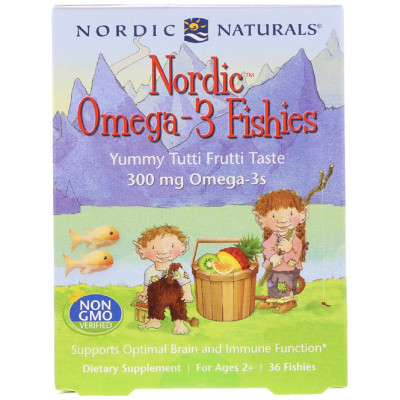 Жирні кислоти Nordic Naturals Цукерки у вигляді рибок, Nordic Omega-3 Fishies, 300 мг, 36 (NOR-31130) Вінниця - фото 1