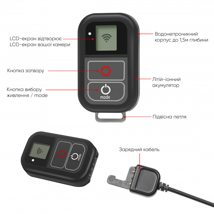 Уценка Пульт дистанционного управления AirOn АС315 для GoPro — Беспроводной Wi-Fi пульт для экшн-камер ГоуПро Киев - изображение 4