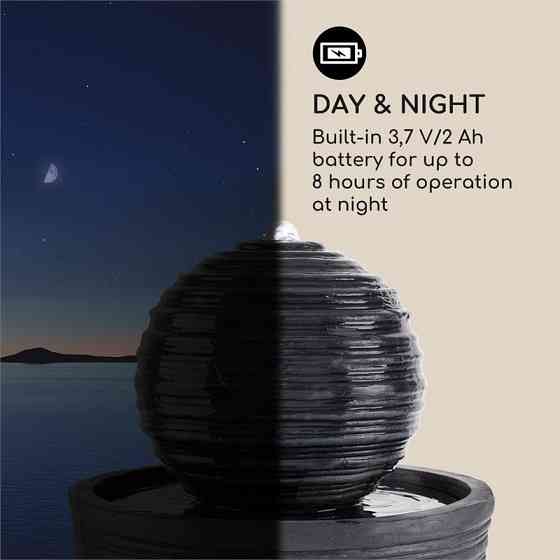 Солнечный фонтан Liquitorre 200 л/ч, солнечная панель, батарея 2 Вт, светодиод, полирезина, 27,5 x 56 x 27,5 Ровно