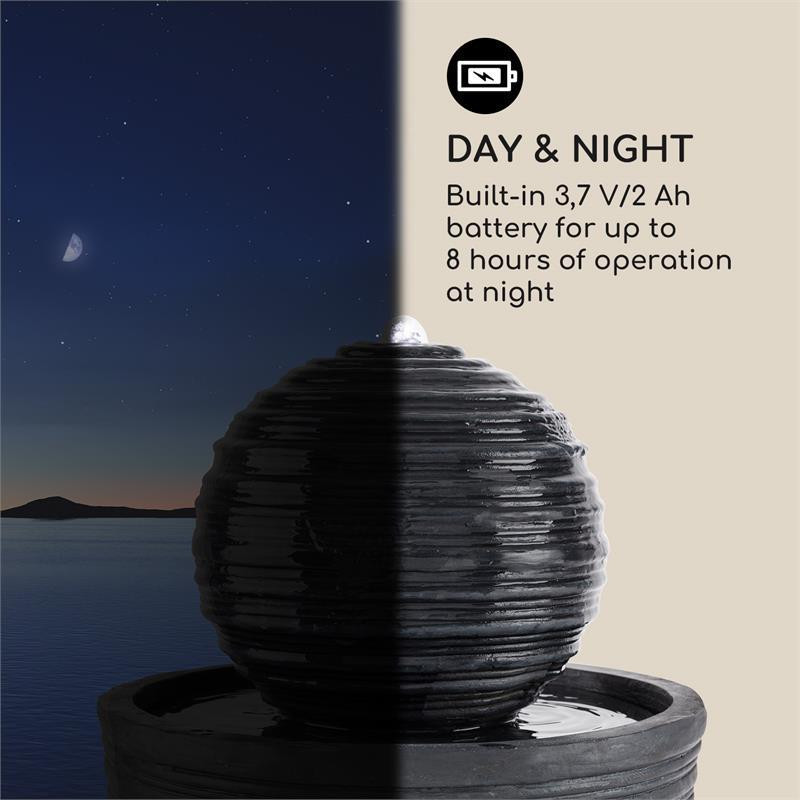 Солнечный фонтан Liquitorre 200 л/ч, солнечная панель, батарея 2 Вт, светодиод, полирезина, 27,5 x 56 x 27,5 Ровно - изображение 5