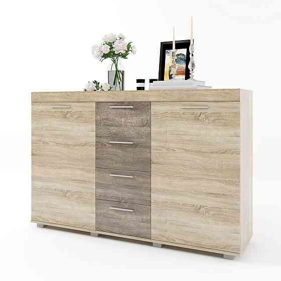 Великий комод Еверест К-7 Британія 140х38х92 сонома + трюфель (телескопічні) (DTM-2474) Львів