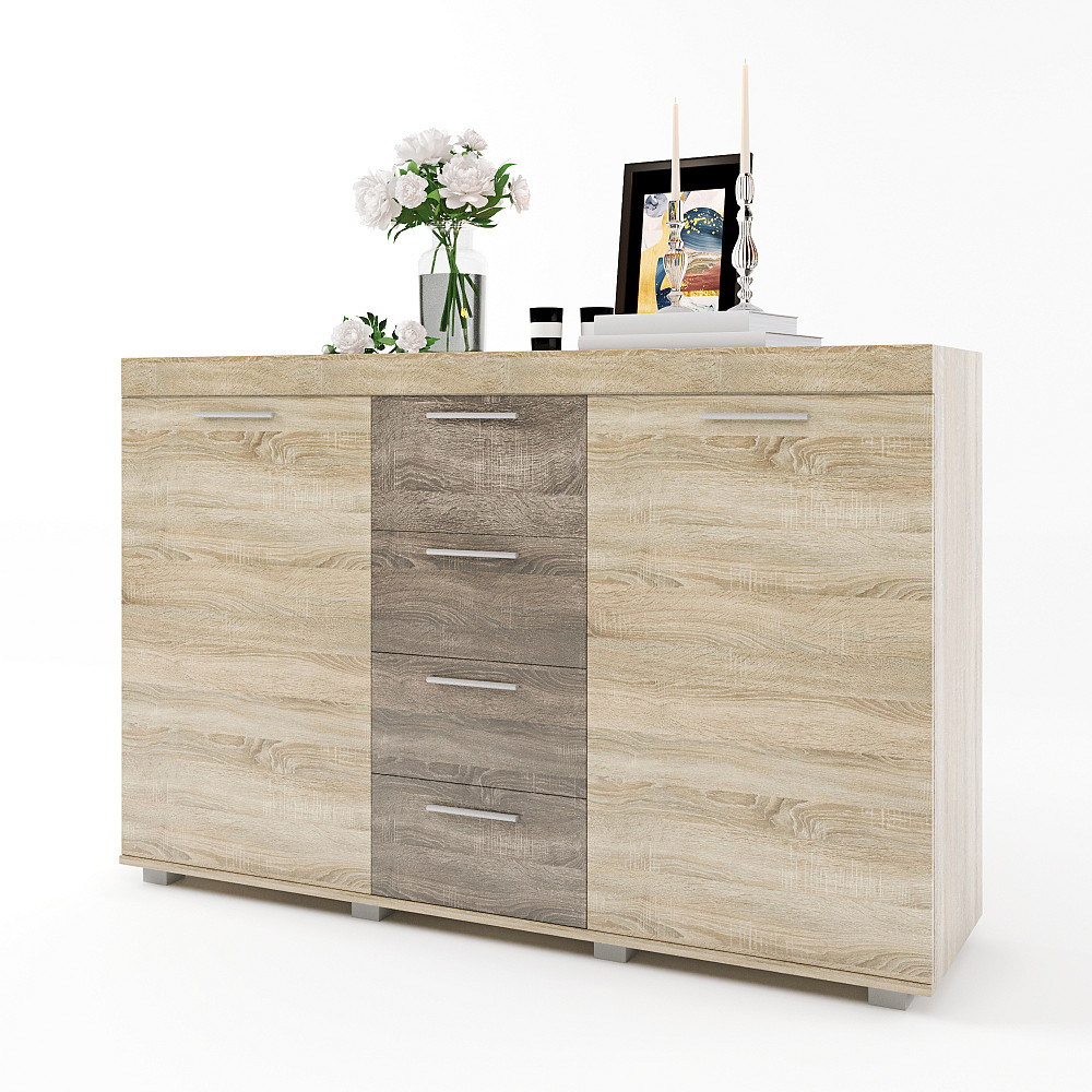 Великий комод Еверест К-7 Британія 140х38х92 сонома + трюфель (телескопічні) (DTM-2474) Львів - фото 2