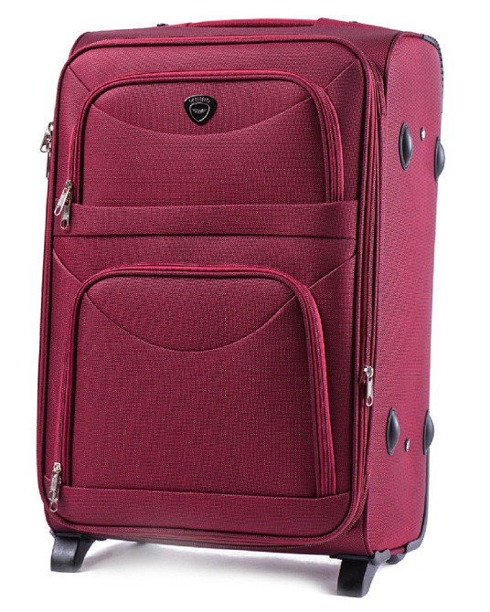 Чемодан WINGS большой бордовый тканевый 73 см Киев - изображение 1