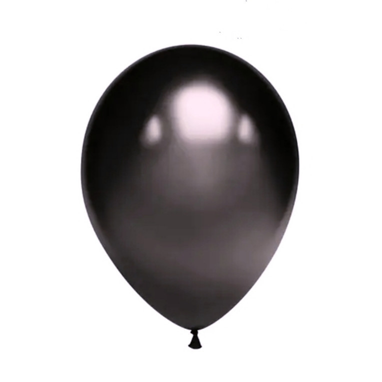 Латексна кулька сірий хром 10" 25 см Київ - фото 1