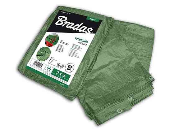Тент 6х12м зелений 90гр/м2 посилений GREEN PL906/12 ТМ BRADAS Київ