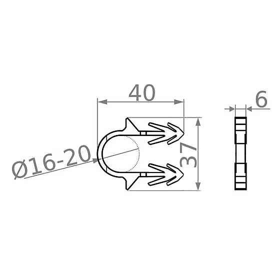 Такерна гарпун-скоба для кріплення труби теплої підлоги Ø16-20 довжина 40мм чорна (кор.660шт) (000025184) Київ