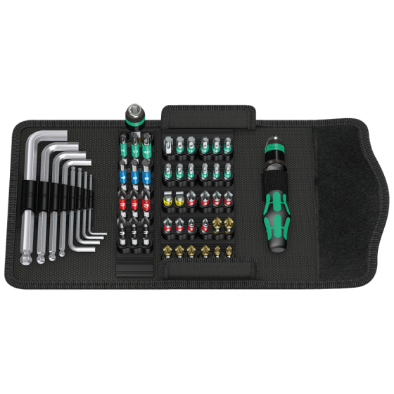 Викрутка Wera набір 52шт, бітотримач 1/4'',30 біт PH,PZ,HEX,SL,12 ударних біт 50мм, ключі Г-подібні 1.5-8мм, 05057460001 Одеса