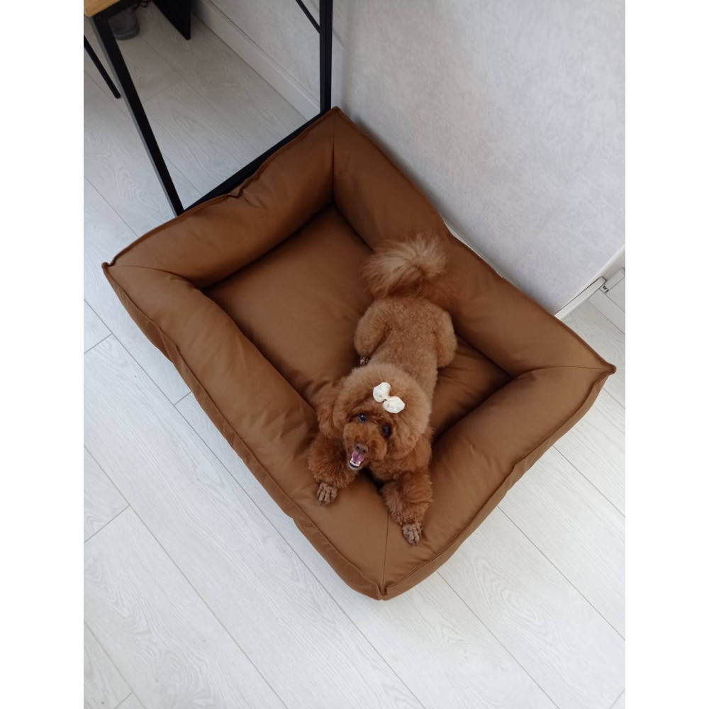 Водонепроникний лежак лежанка спальне місце для тварин зі знімним чохлом коричневий 10074 L (90см) Київ - фото 4