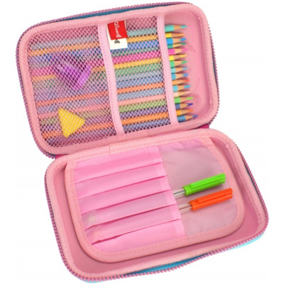 Пенал Cool For School с тиснением 1 отделение Фуксия (QT-5632-Rosered) Винница - изображение 2