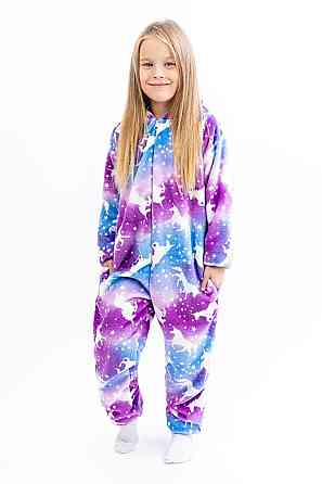 Детская пижамкигуруми детский и подростковый Единорог, фиолетовый, пижама -  комбинезон на молнии домашний топ Киев