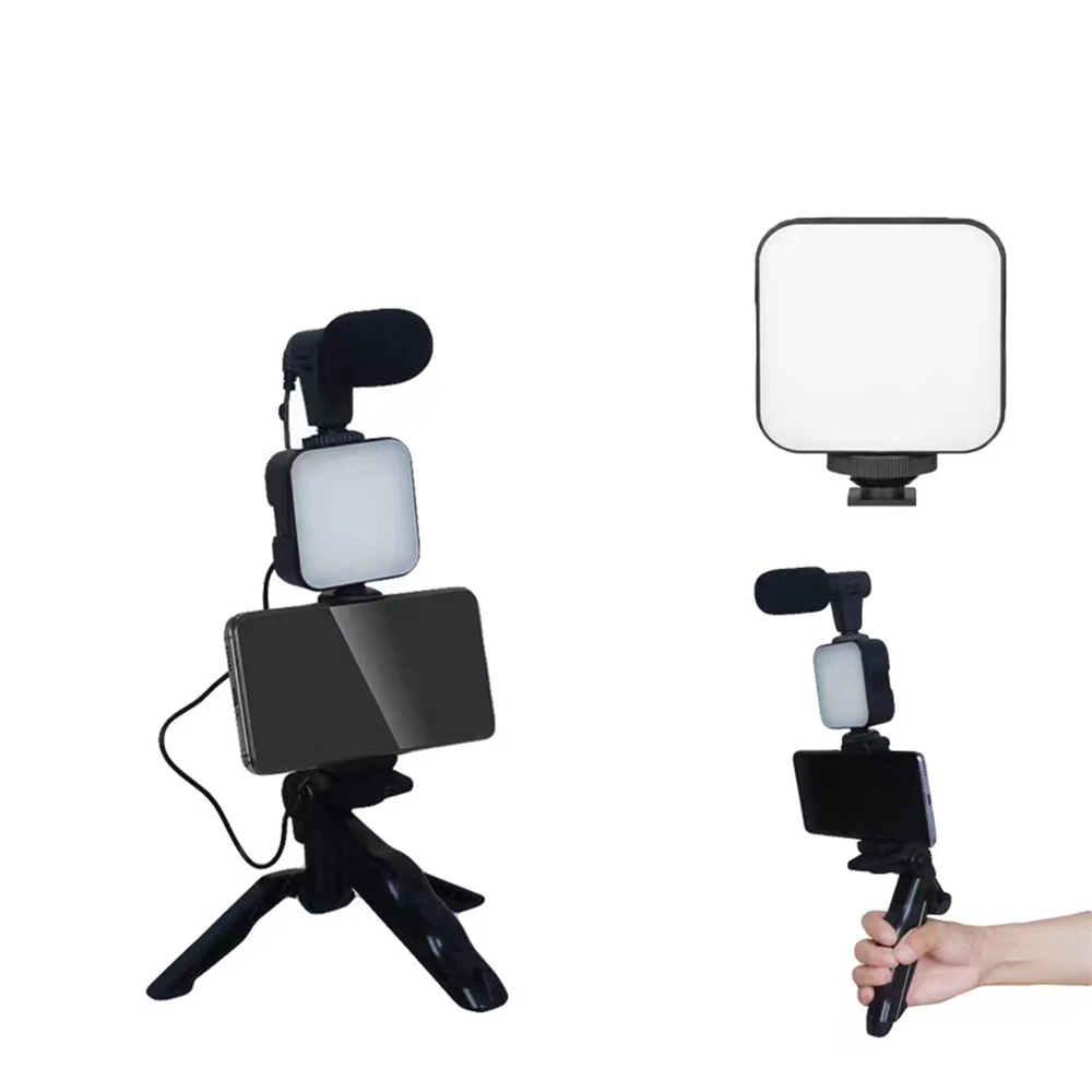 Набір блогера 4в1 штатив для телефону з мікрофоном та спалахом SBR Київ - фото 6