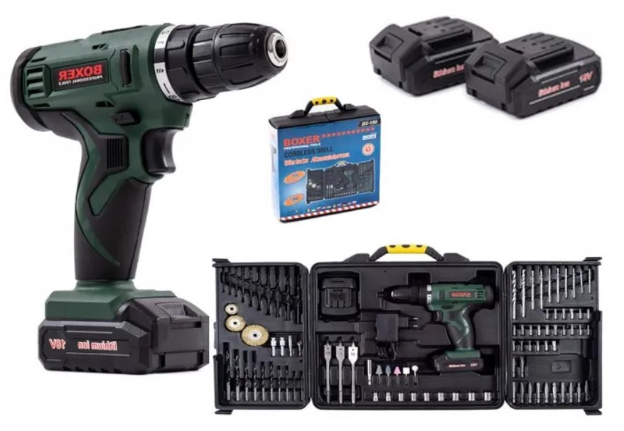 Акумуляторный набор дрель-шуруповерт BX-180 18V, 2 батареи, 2 скорости, 94 аксессуара, кейс Одесса - изображение 7