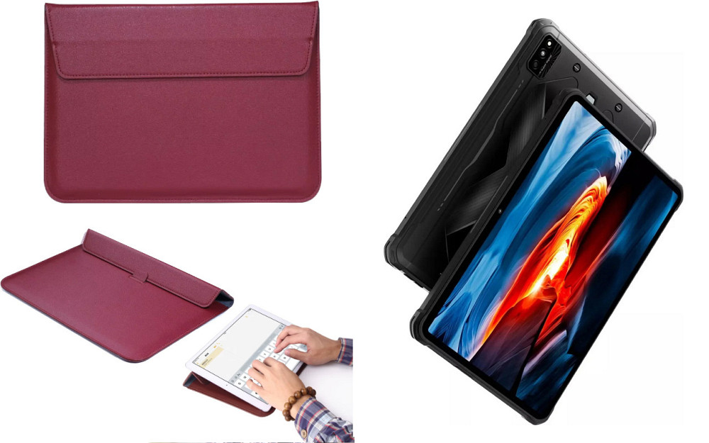 Чохол-конверт VitoCase для Hotwav R6 Pro, R6 Ultra, з функцією підставки для планшета Бордовий Київ - фото 1